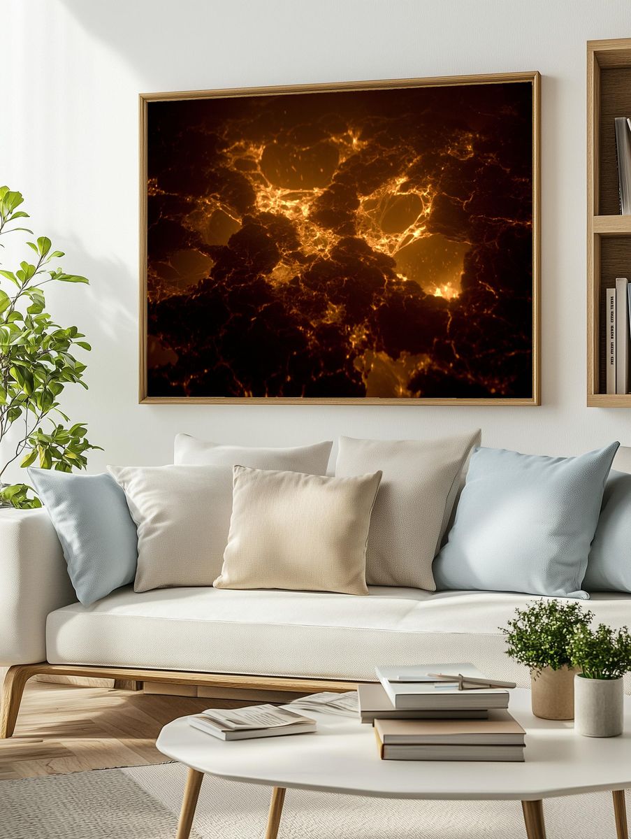 Molten Lava Glow Abstract Poster. — room view 2