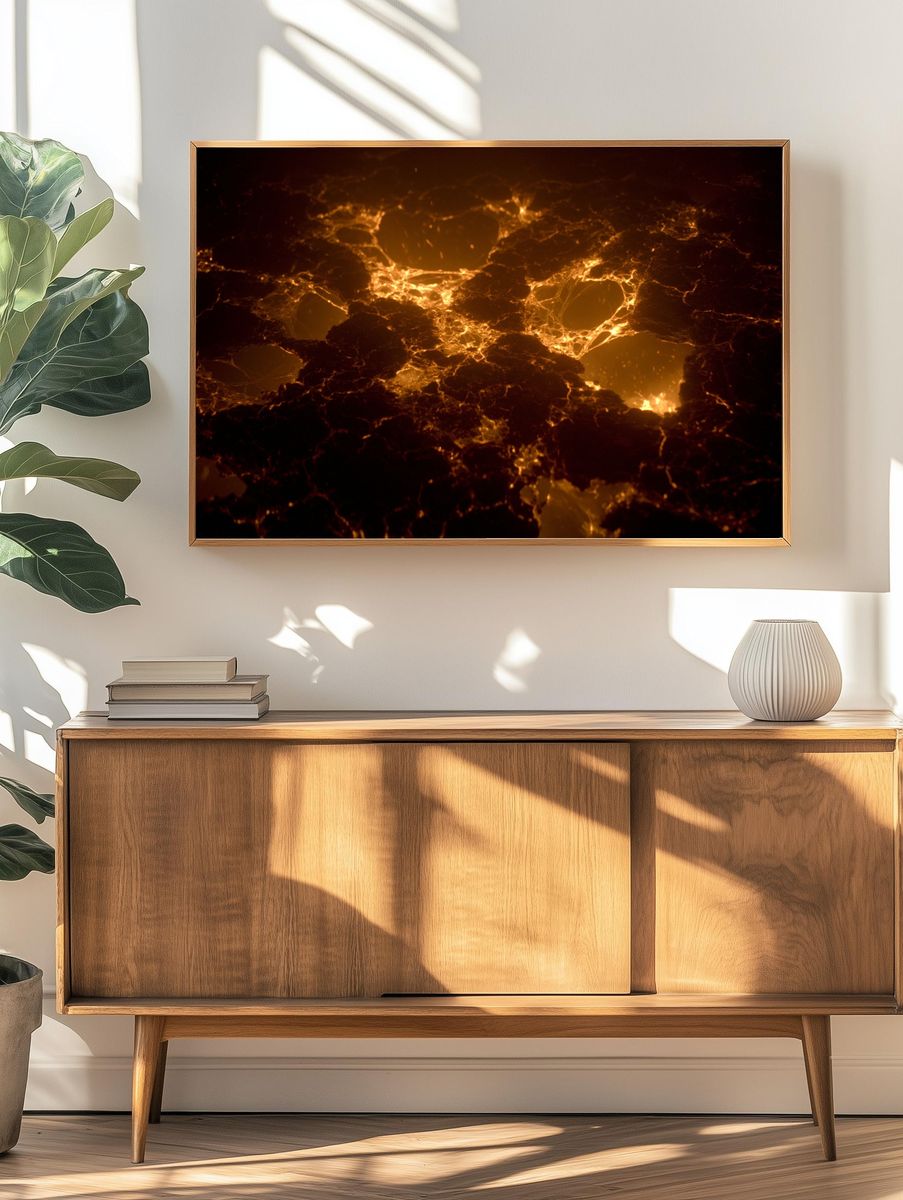 Molten Lava Glow Abstract Poster. — room view 3