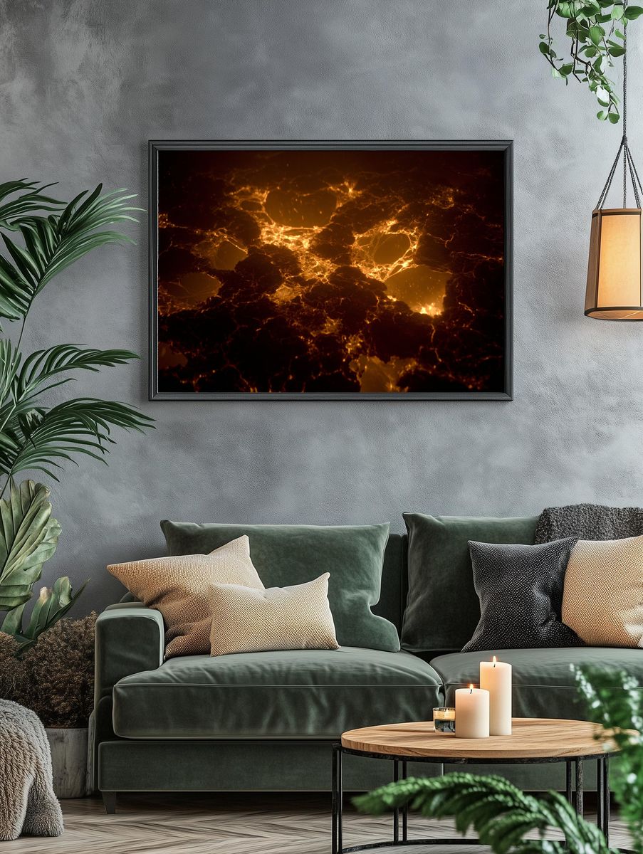 Molten Lava Glow Abstract Poster. — room view 4