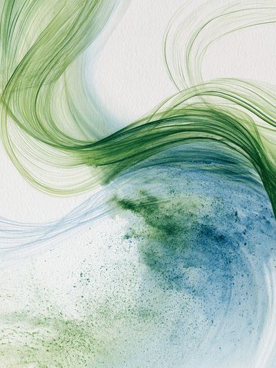 Verdant Flow Abstract Print.