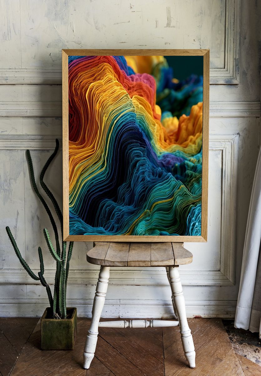 Rainbow Textured Abstract Poster. room preview
