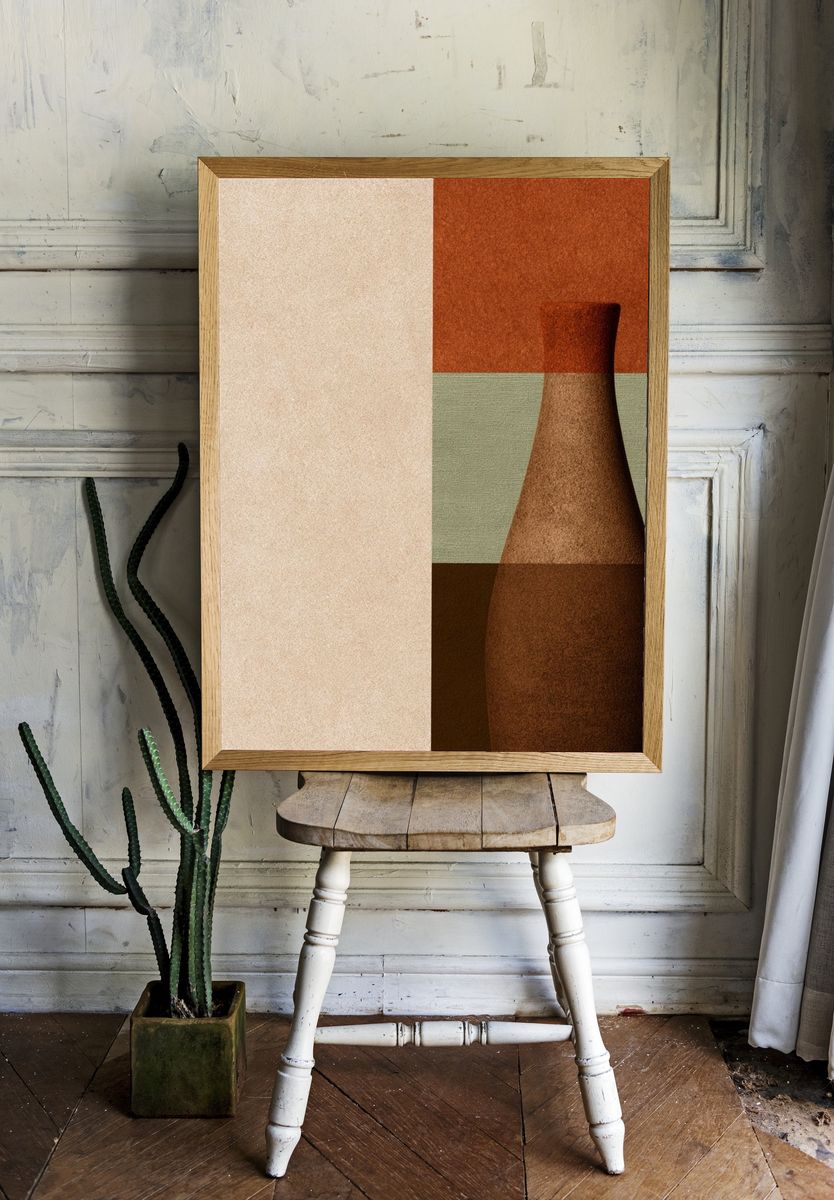 Abstract Vase Still Life Print. room preview