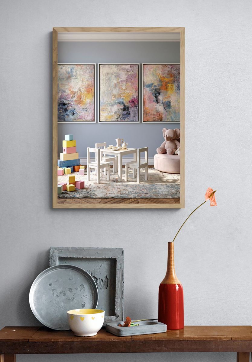 Pastel Textured Abstract Poster. — room view 3