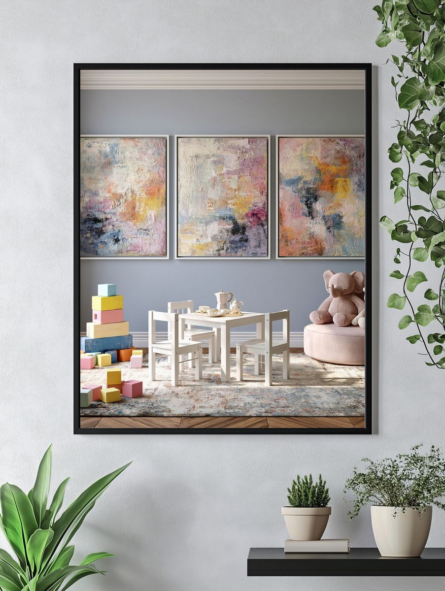 Pastel Textured Abstract Poster. — room view 4