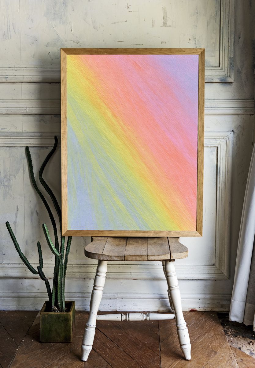 Pastel Rainbow Gradient Abstract Poster. room preview