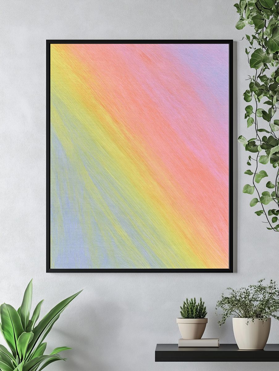 Pastel Rainbow Gradient Abstract Poster. — room view 4