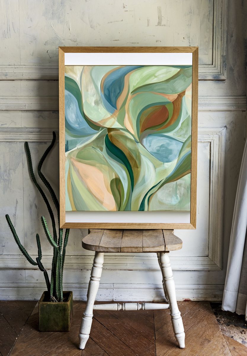 Soft Botanical Abstraction Poster. room preview