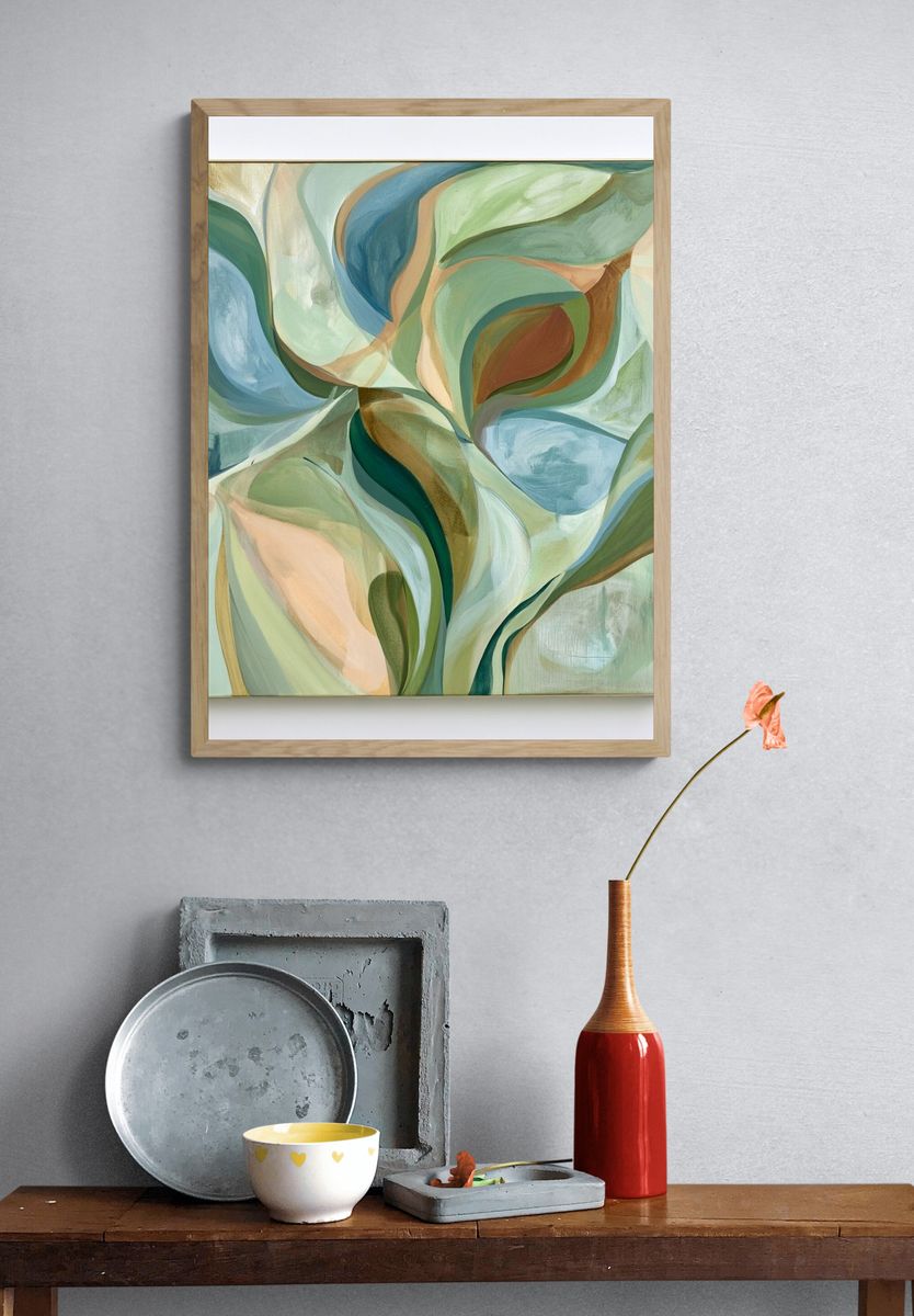 Soft Botanical Abstraction Poster. — room view 3