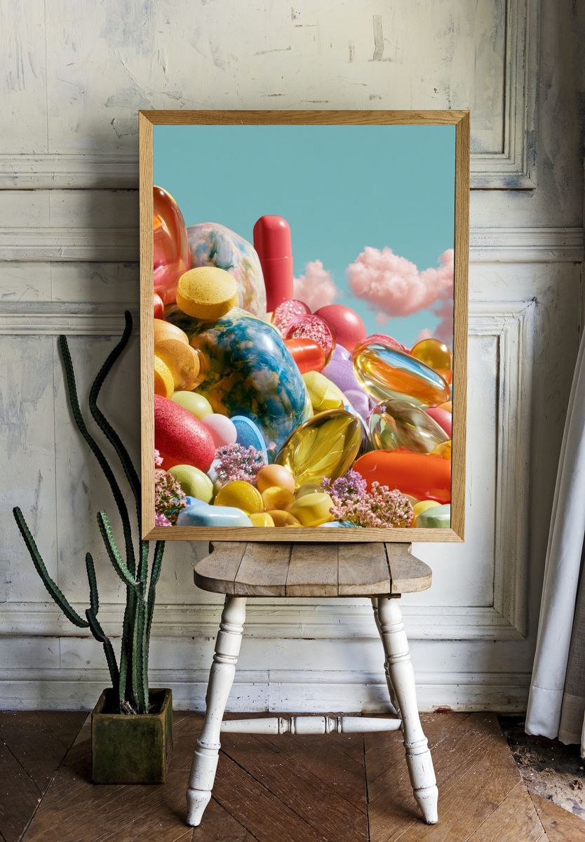 Candy Cloudscape Abstract Poster. room preview