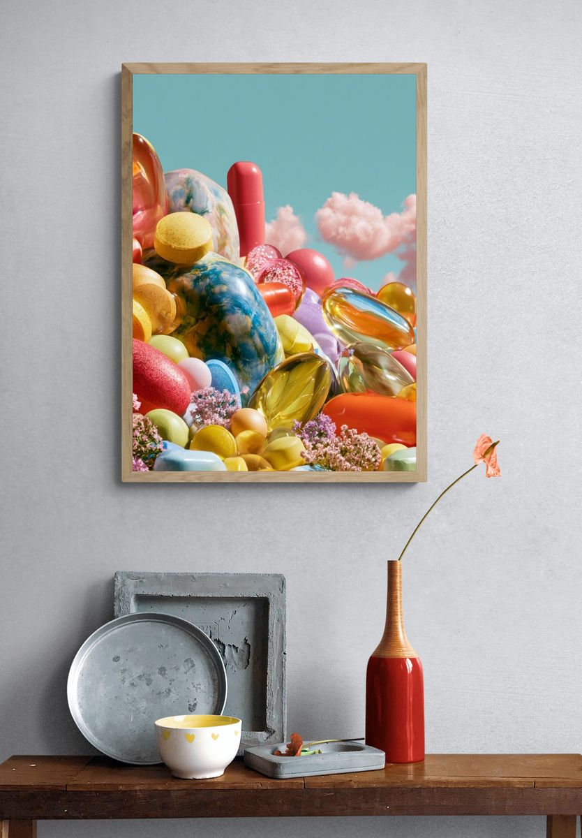 Candy Cloudscape Abstract Poster. — room view 3