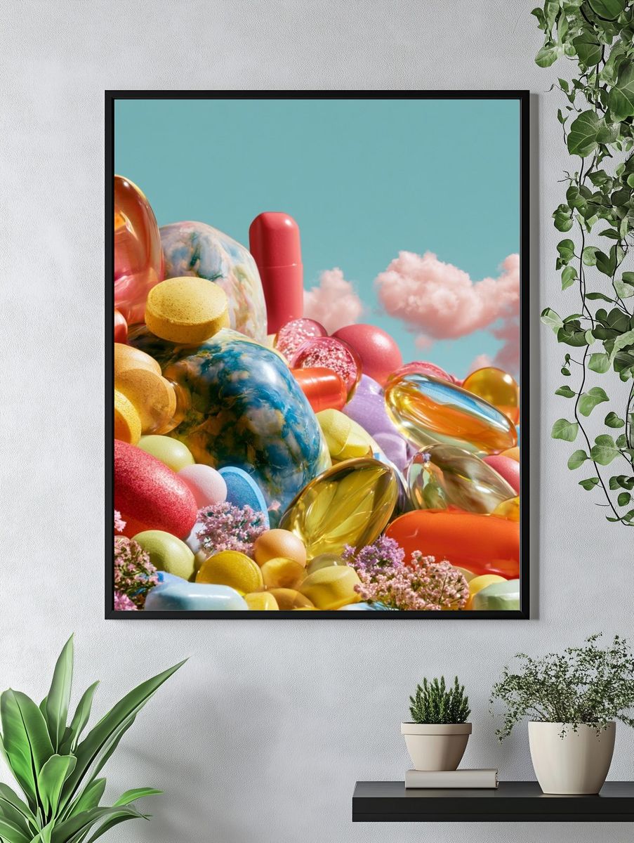 Candy Cloudscape Abstract Poster. — room view 4