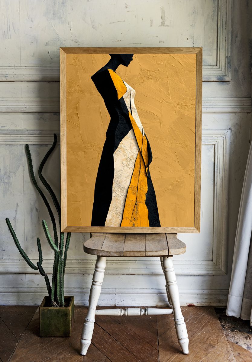 Abstract Figure Silhouette Poster. room preview