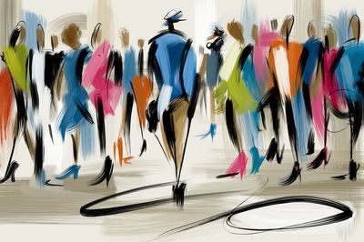 Abstract Crowd Brushstroke Poster.