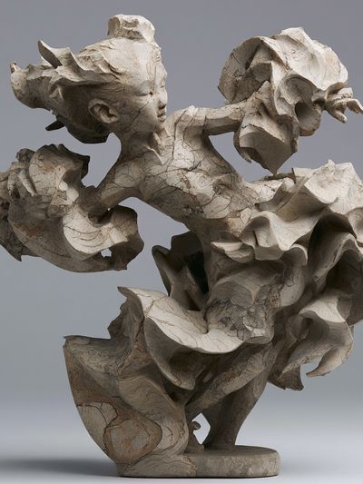 Abstract Stone Sculpture Print.