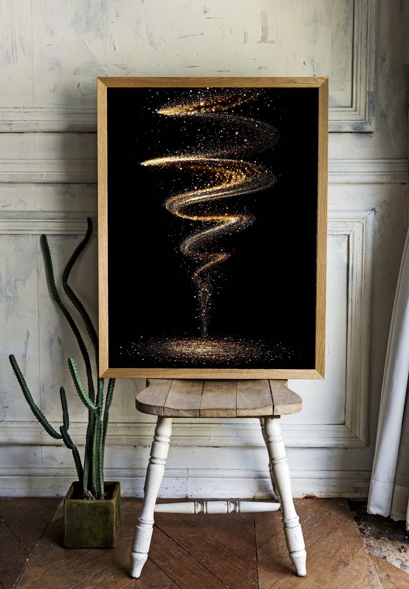 Golden Spiral Abstract Poster. room preview