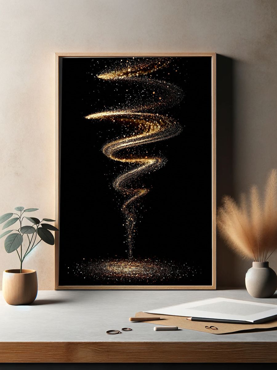 Golden Spiral Abstract Poster. — room view 2