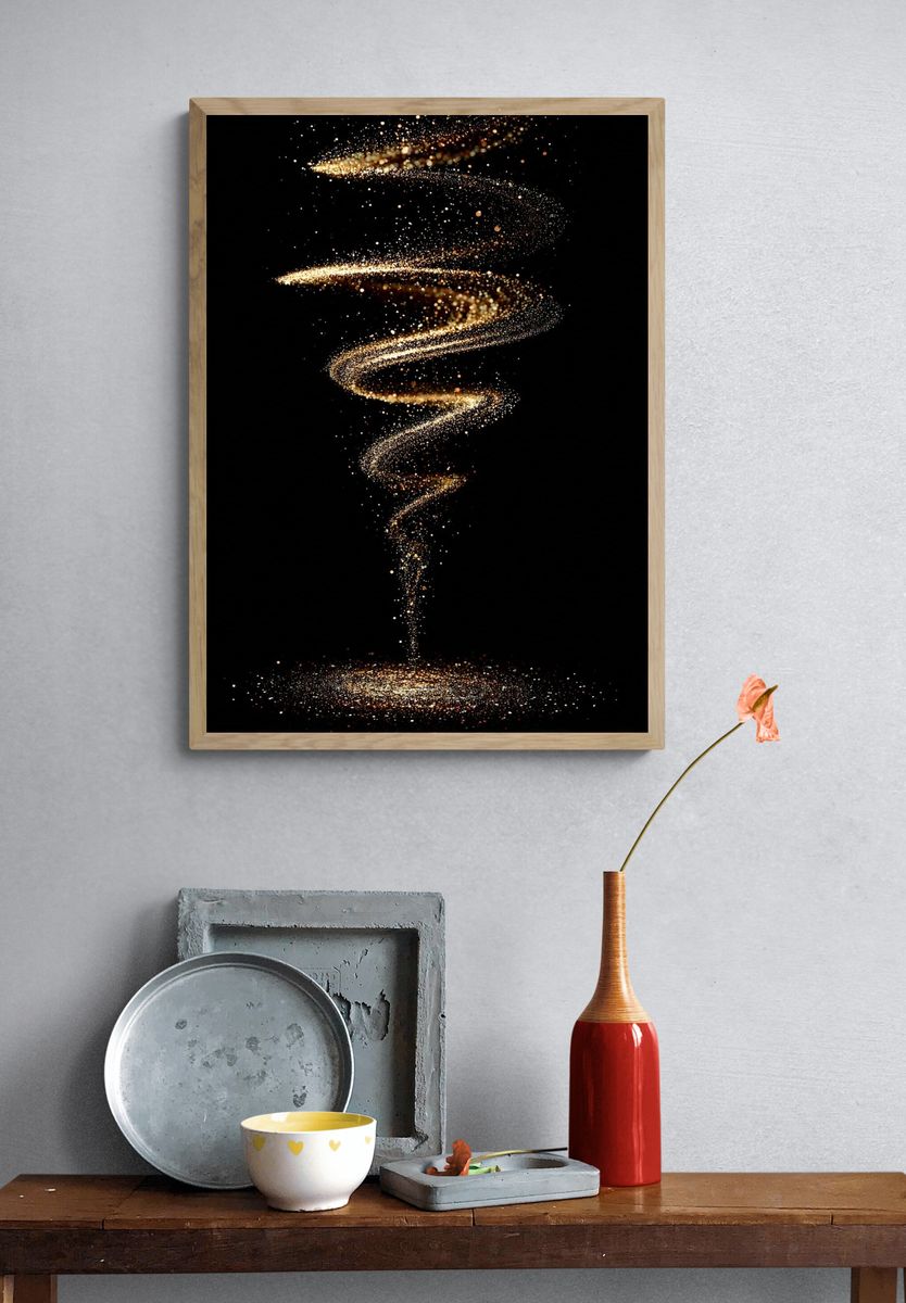 Golden Spiral Abstract Poster. — room view 3