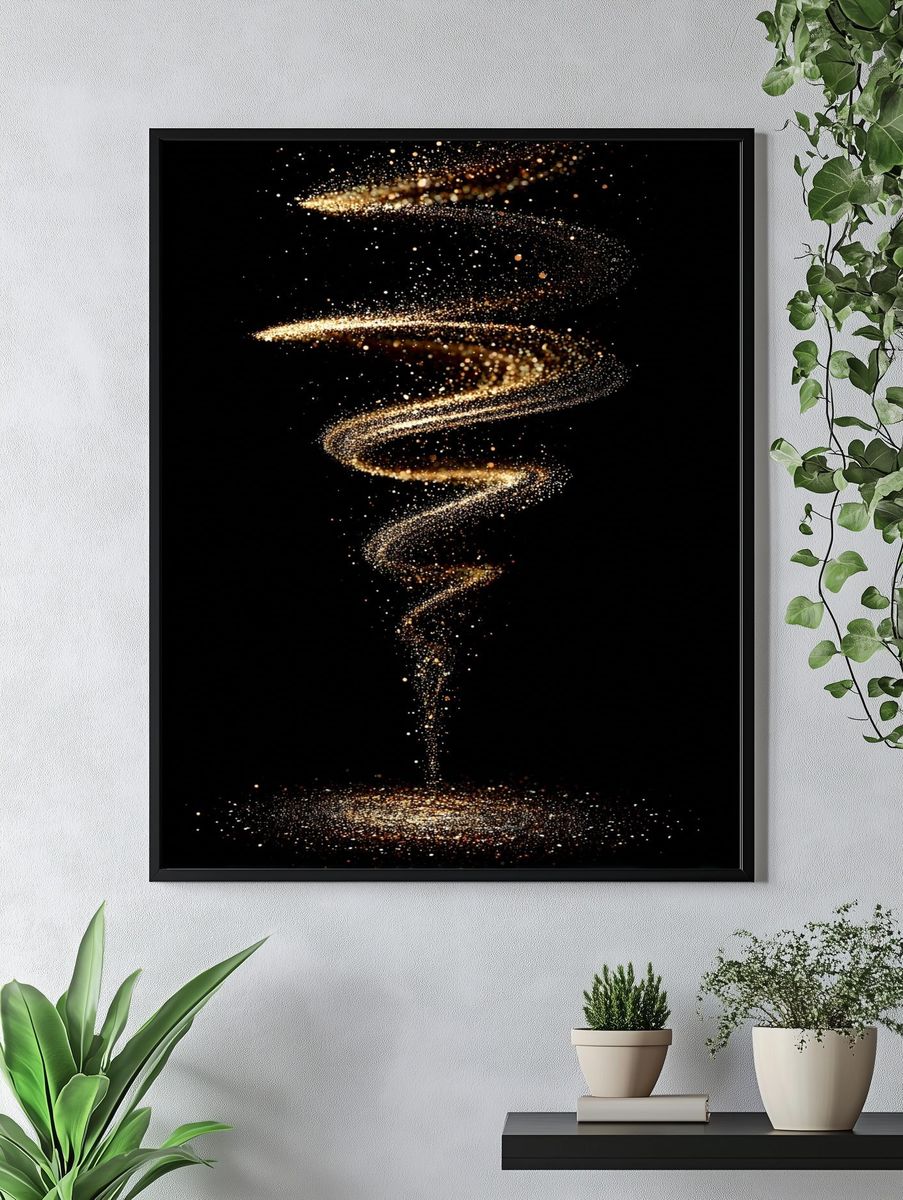 Golden Spiral Abstract Poster. — room view 4