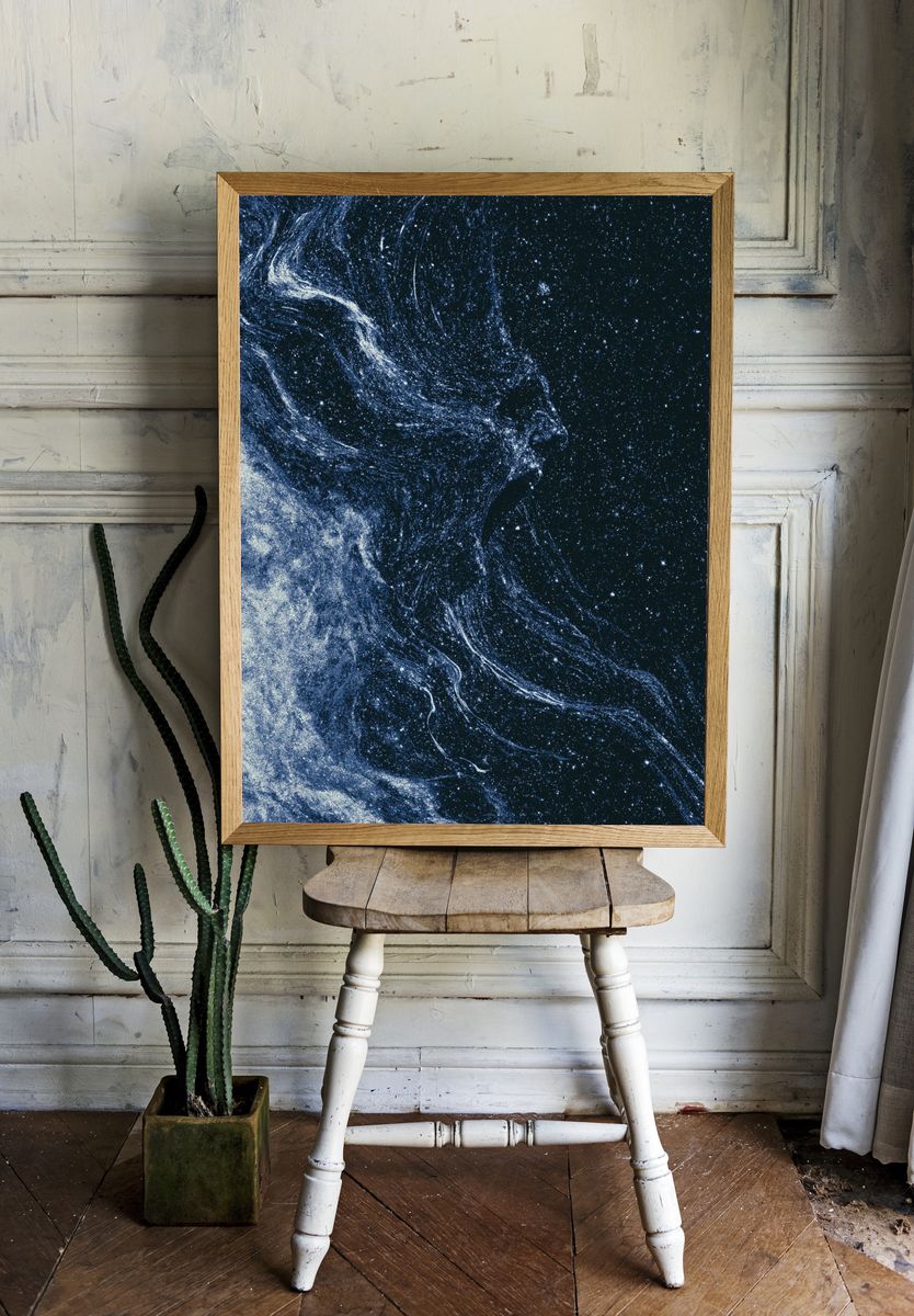 Celestial Nebula Abstract Print. room preview