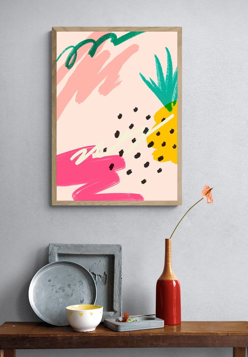 Textured Script Abstract Poster. — room view 3
