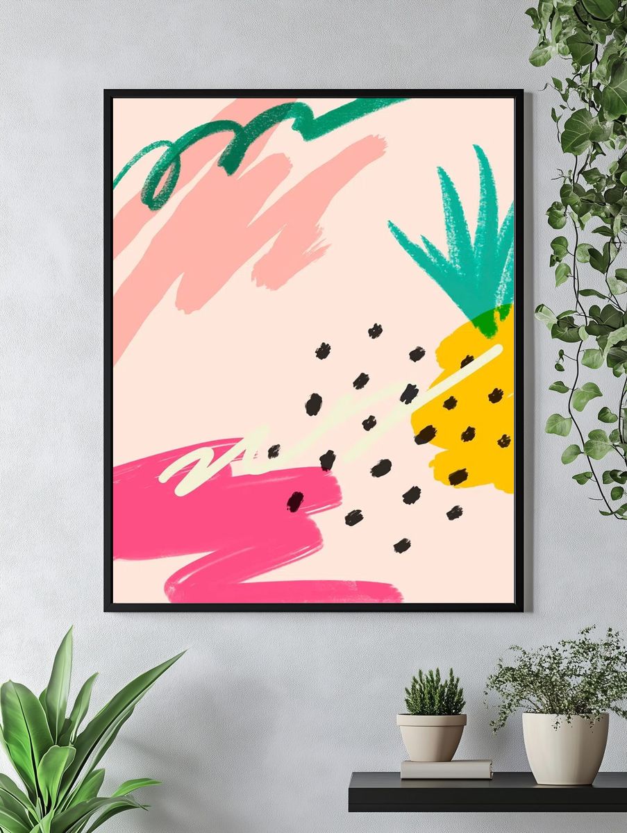 Textured Script Abstract Poster. — room view 4