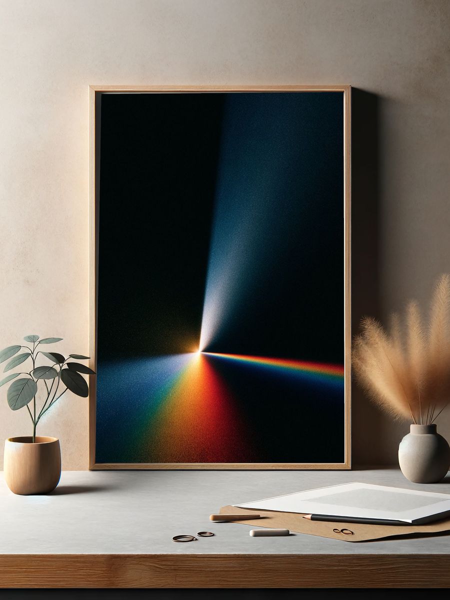 Prismatic Light Beam Abstract Poster. — room view 2