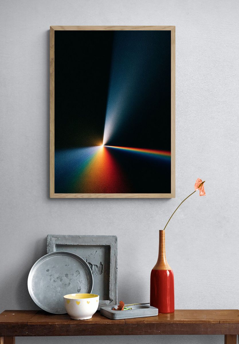 Prismatic Light Beam Abstract Poster. — room view 3