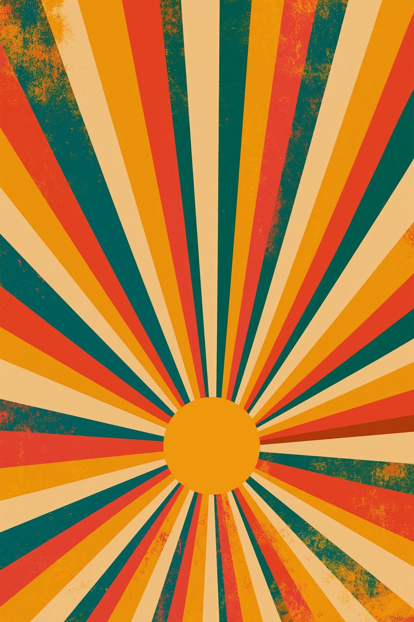 Retro Sunburst Abstract Poster. poster detail