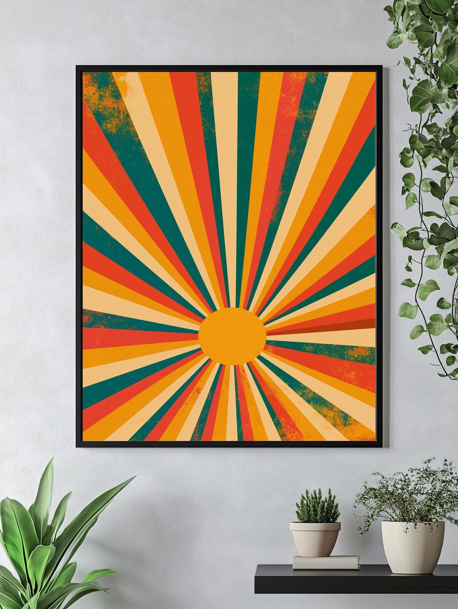 Retro Sunburst Abstract Poster. — room view 4