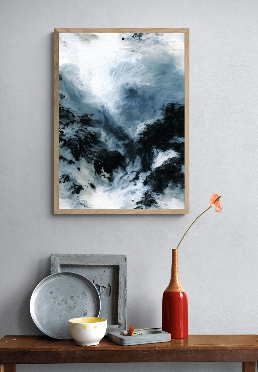 Glacial Storm Abstract Print. — room view 3