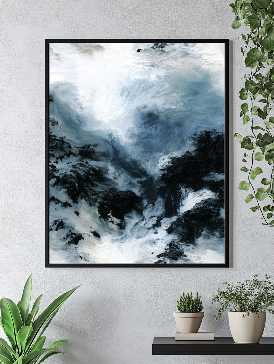Glacial Storm Abstract Print. — room view 4