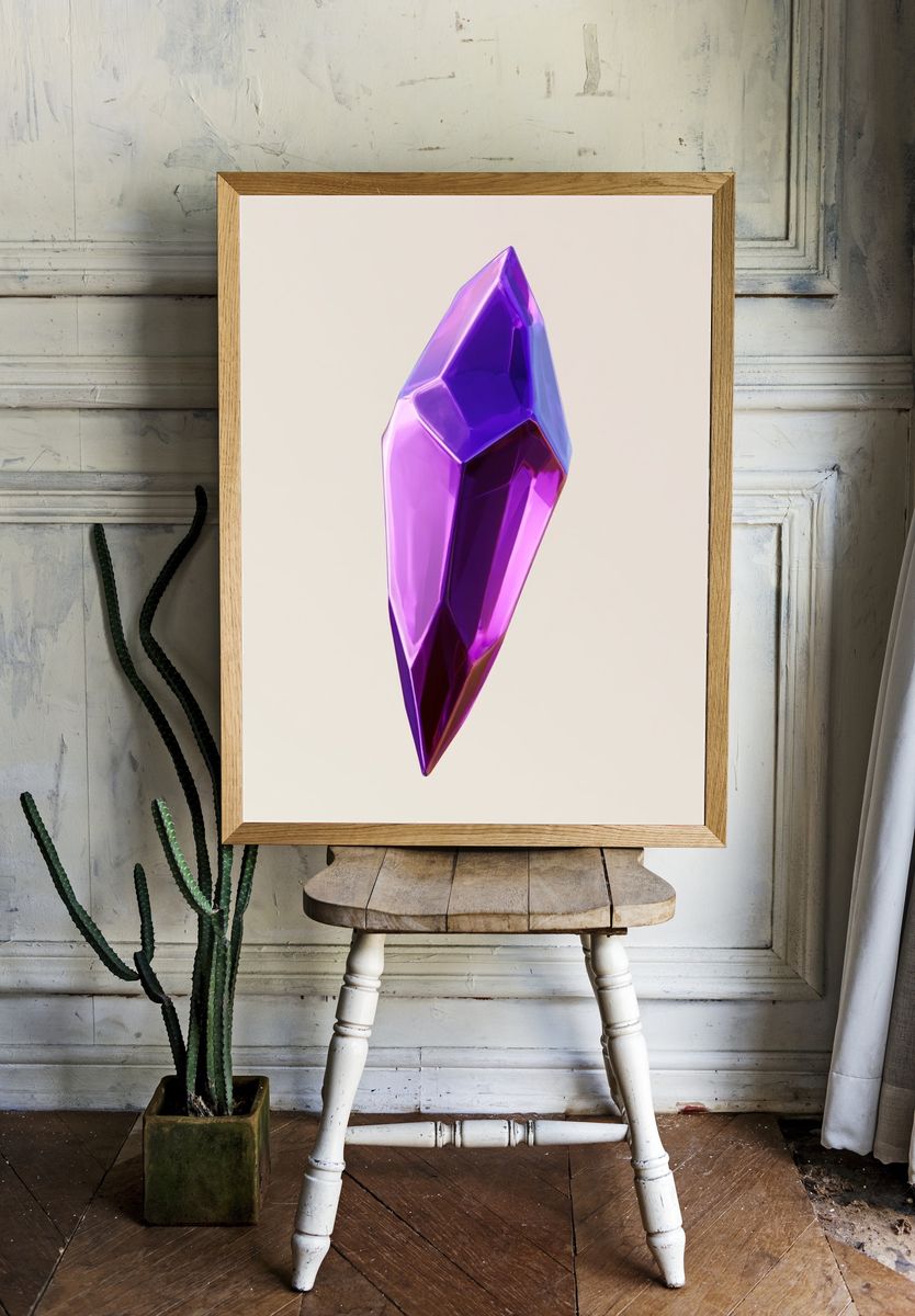Purple Crystal Abstract Poster. — room view 1