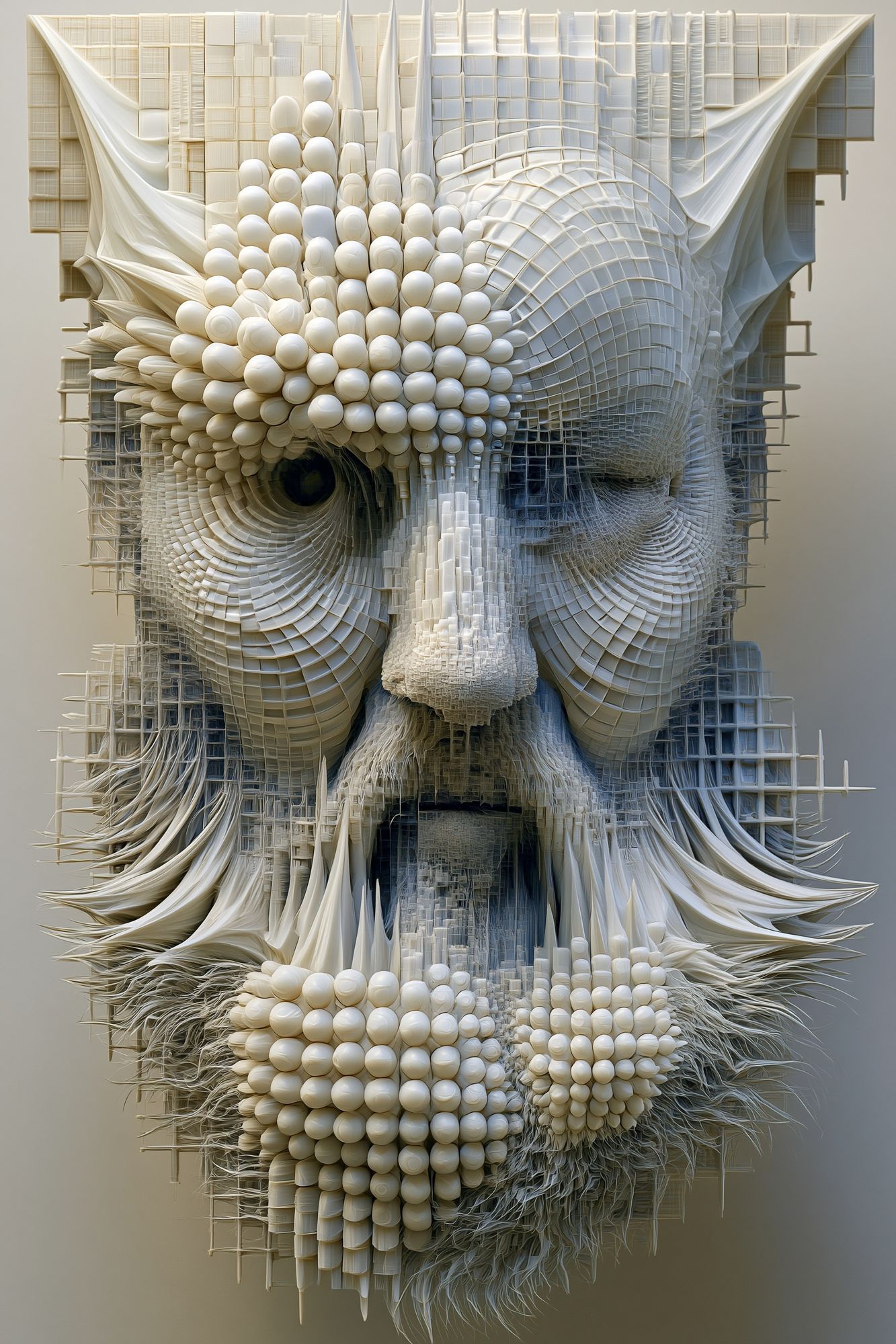 Abstract Sculptural Face Print. poster detail