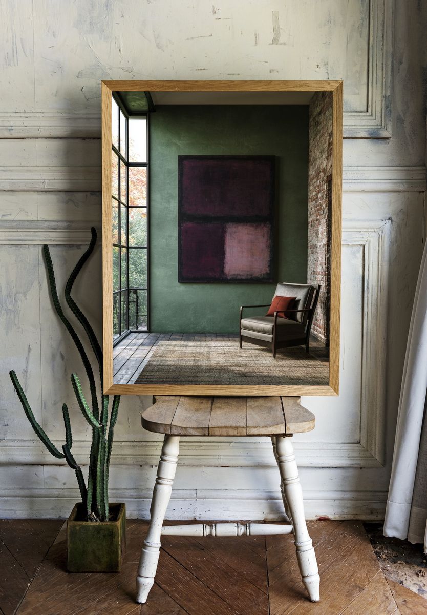 Abstract Plum Blocks Poster. — room view 1