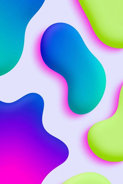 Neon Blob Abstract Poster. poster print