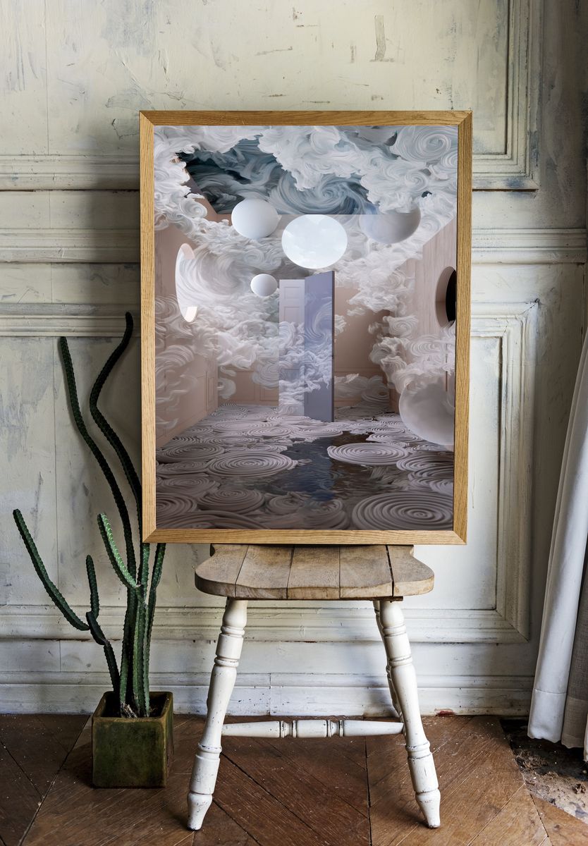 Cloud Chamber Abstract Print. — room view 1