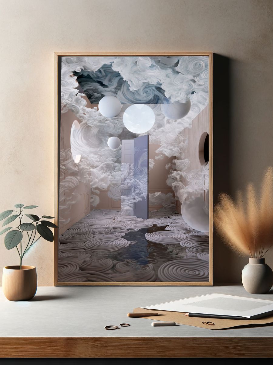 Cloud Chamber Abstract Print. — room view 2