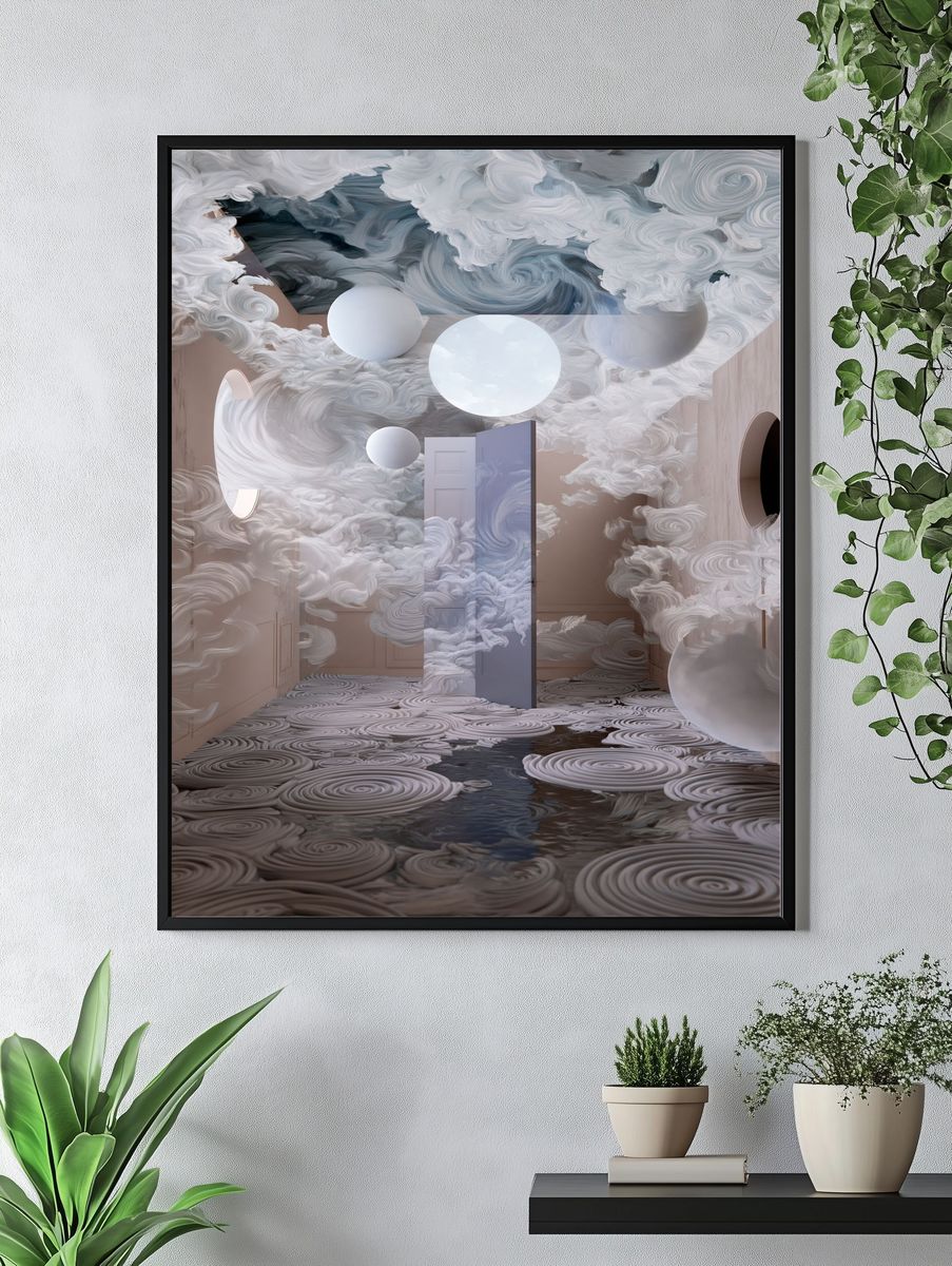 Cloud Chamber Abstract Print. — room view 4