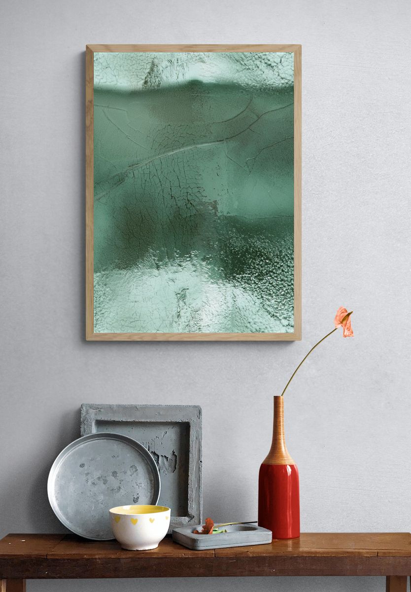 Mint Textured Abstract Poster. — room view 3