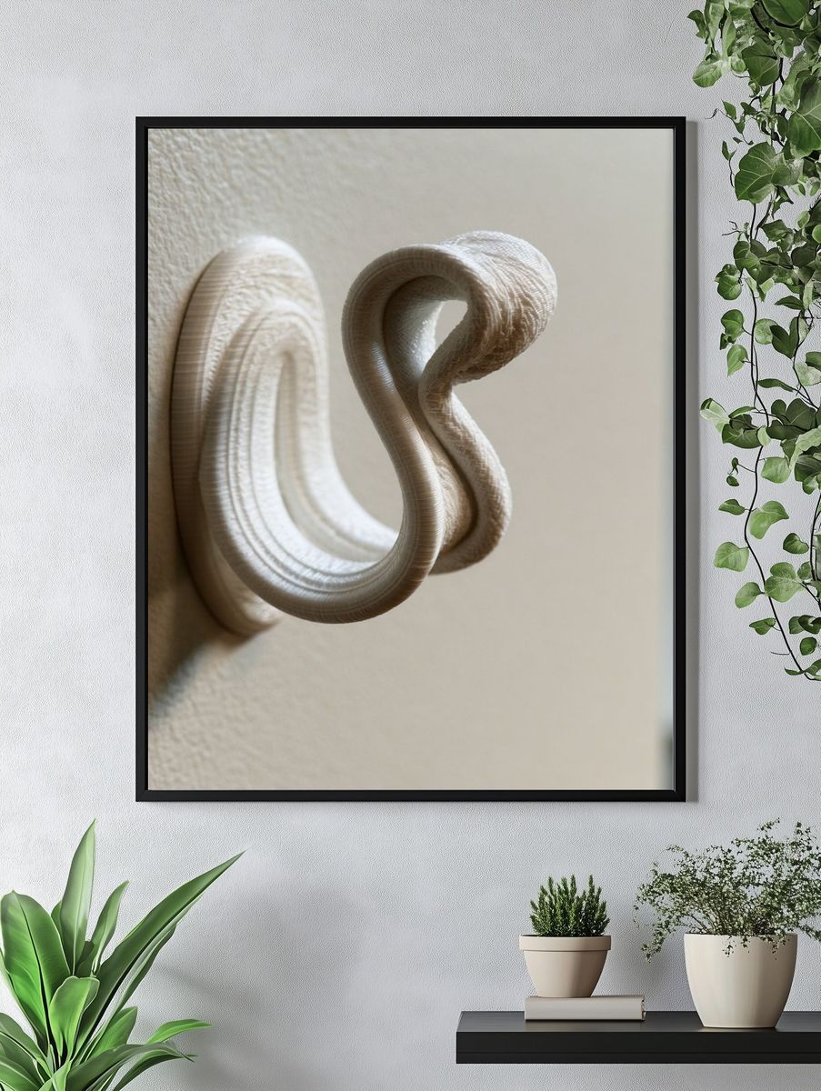 Abstract Loop Sculpture Print. — room view 4
