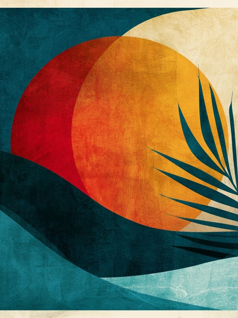 Tropical Sunset Abstract Poster. poster — abstract art