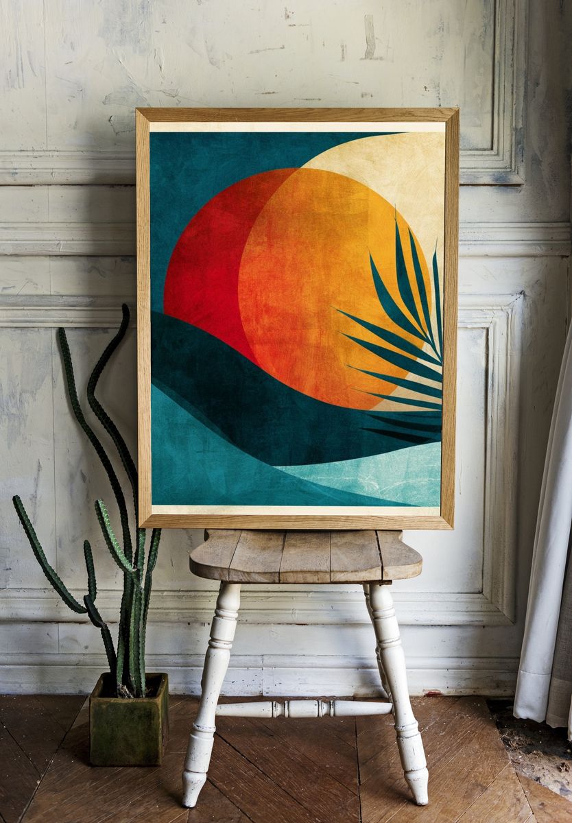 Tropical Sunset Abstract Poster. — room view 1