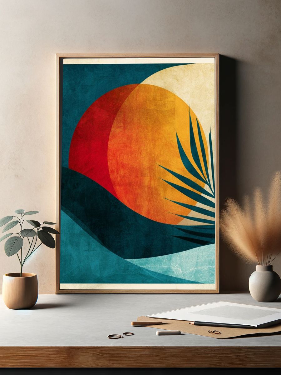 Tropical Sunset Abstract Poster. — room view 2