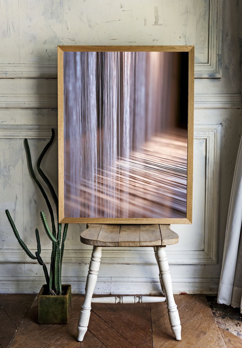 Soft Light Threads Abstract Print. room preview