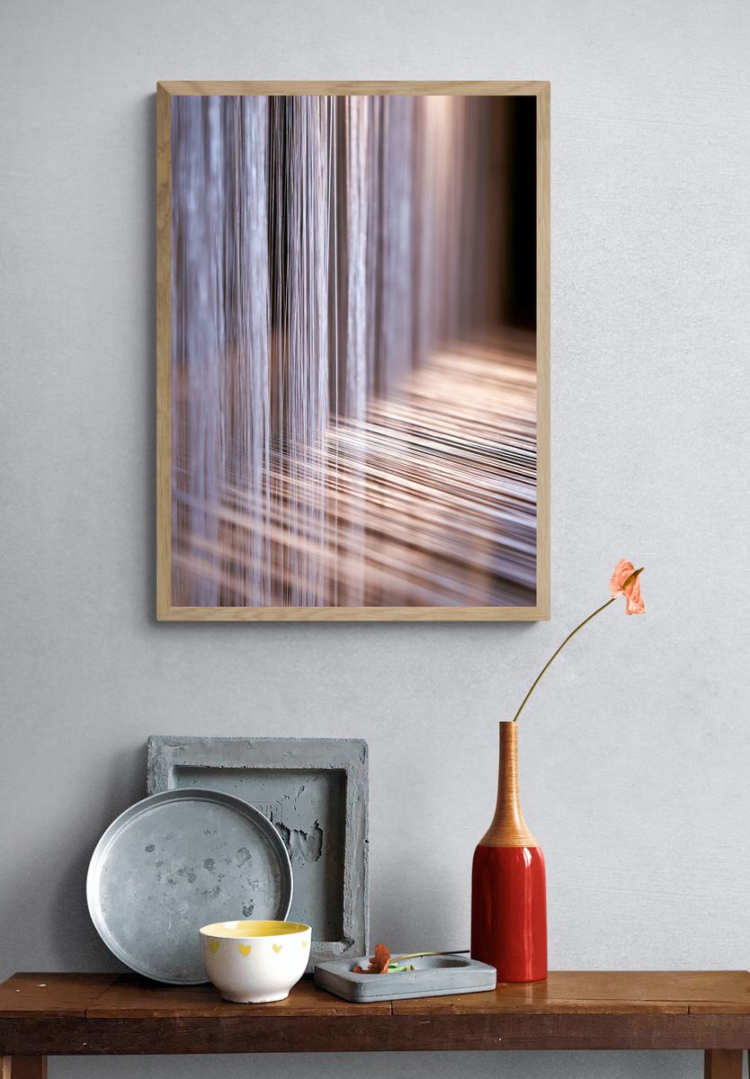 Soft Light Threads Abstract Print. — room view 3