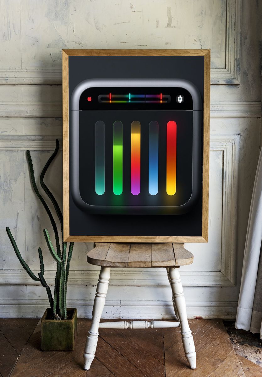Neon Equalizer Abstract Poster. — room view 1