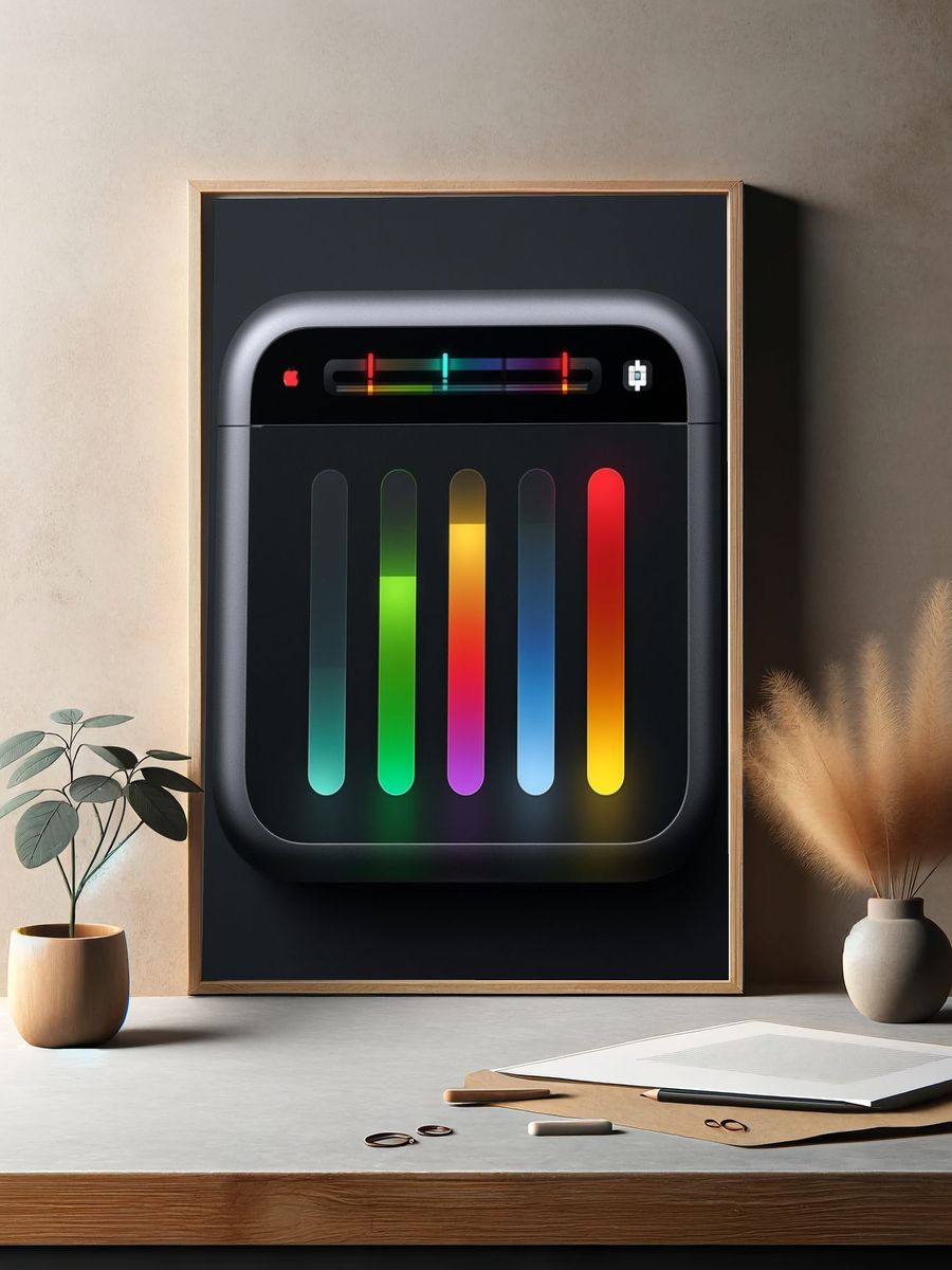 Neon Equalizer Abstract Poster. — room view 2