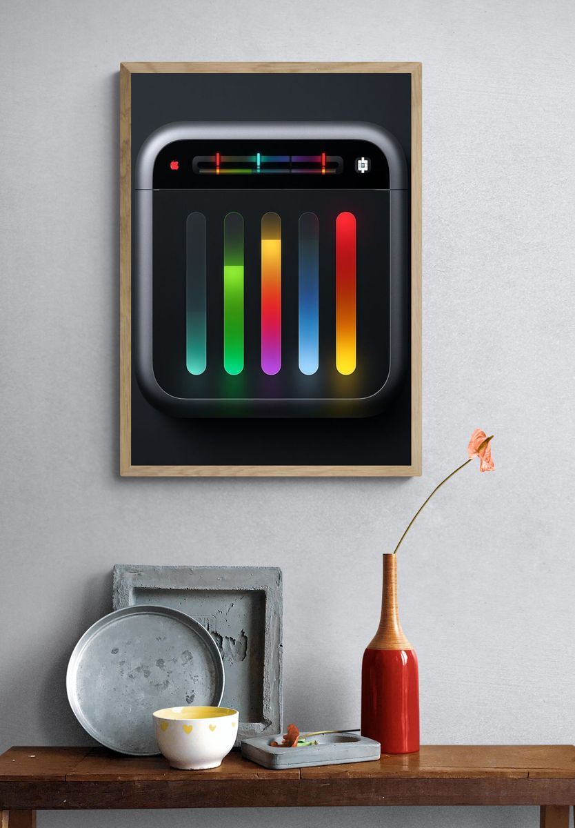 Neon Equalizer Abstract Poster. — room view 3