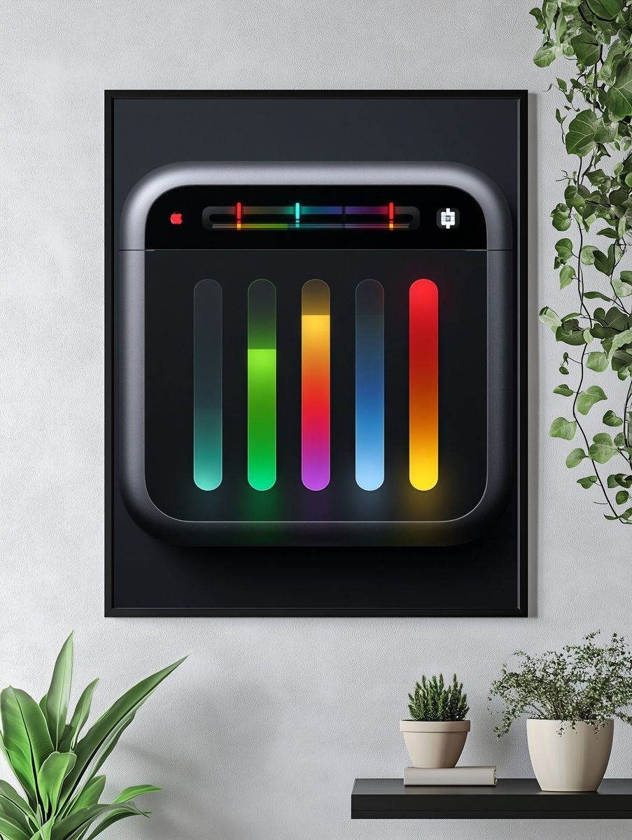 Neon Equalizer Abstract Poster. — room view 4