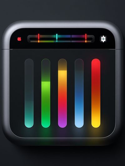 Neon Equalizer Abstract Poster.